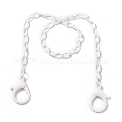 Collares personalizados de cadena de cable de plástico abs, cadenas de bolsos, con cierre de langosta, blanco, 18.97 pulgada (48.2 cm)