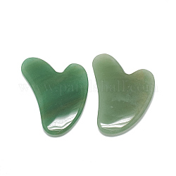 Естественные зеленые авантюрины gua sha доски, очищающие массажные инструменты, gua sha лицевые инструменты, сердце, 81~84x58~60x7~8 мм