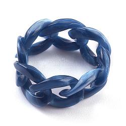Anelli per le dita in acetato di cellulosa (resina), catene frenare, Blue Marine, taglia degli stati uniti 9 1/4, diametro interno: 19mm