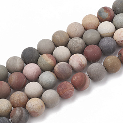 America natural imagen hebras de perlas de jaspe, esmerilado, redondo, 4mm, agujero: 1 mm, aproximamente 96 pcs / cadena, 15.5 pulgada