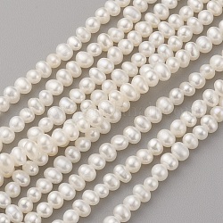 Hebras de perlas de agua dulce cultivadas naturales, patata, color de concha, 4x3~3.5mm, agujero: 0.5 mm, aproximamente 99 pcs / cadena, 14.17 pulgada (36 cm)