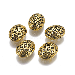 Tibetan Style Alloy Multi-Strand Links, Oval with Number 520, Antique Golden, 22~23x17~18x10~12mm, Hole: 1.5mm