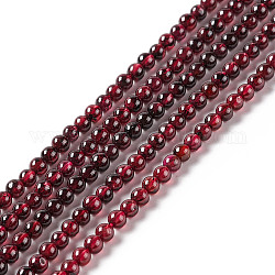 Chapelets de perles de grenat naturel, ronde, 3mm, Trou: 0.6mm, Environ 138 pcs/chapelet, 15.55 pouce (39.5 cm)