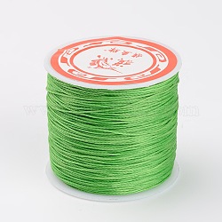 Runde gewachsten Polyester Schnüre, lime green, 0.6 mm, ca. 76.55 Yard (70m)/Rolle