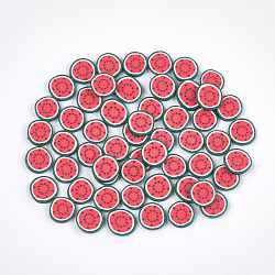 Décoration d'art d'ongle en argile polymère manuel, cabochons de soin des ongles de mode, pastèque, colorées, 9~11x1~2mm