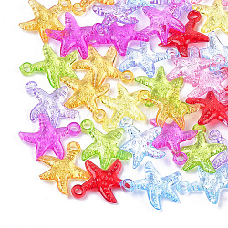 Ciondoli arilico trasparente, stelle marine / stelle marine, colore misto, 27~27.5x24.5x5mm, foro: 3mm, circa 650pcs/500g