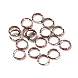 Латунные разрезные кольца, кольца с двойной петлей, Красная медь, 7x1.2 мм, около 5.8 мм внутренним диаметром
