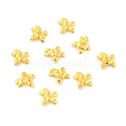 Alloy Nail Art Decoration Accessories, Fashion Nail Care, Poodle/Dog, Gold, 8.5x8x1mm