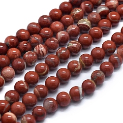 Chapelets de perles en jaspe de brecciated naturel, ronde, 6mm, Trou: 0.8mm, Environ 66 pcs/chapelet, 15.94 pouce (40.5 cm)