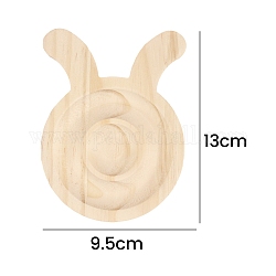 Plateaux d'affichage de bracelet en bois pour montrer le bracelet, lapin, 13x9.5 cm