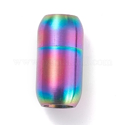 Chapado de iones (ip) 304 cierres magnéticos de acero inoxidable con extremos para pegar, columna, color del arco iris, 19x10mm, agujero: 6 mm