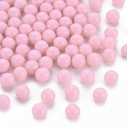 Perles acryliques opaques, sans trou, ronde, rose, 4mm, environ 14000 pcs/500 g