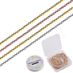 Kits de fabrication de bracelets de perles bricolage, y compris les brins de perles d'hématite synthétiques non magnétiques électrolytiques et le fil de cristal élastique, couleur mixte, 4mm, Trou: 1mm, Environ 92~95 pcs/chapelet, 15.7 pouce, 3 brins / boîte