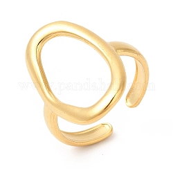 イオンプレーティング(ip) ステンレス製指輪201個  カフスリング  男性女性のための中空の不規則な楕円リング  18KGP本金メッキ  usサイズ7（17.3mm）  3mm