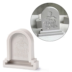 Stampi per candele in silicone per pietre tombali di halloween, per la realizzazione di candele profumate, modello del cranio, 101x90x30mm