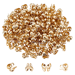 Unicraftale 200pcs 304 pointes de perles en acier inoxydable, calotte embouts, couverture de noeud à clapet, or, 6.5x4.5x3mm, Trou: 1.4mm