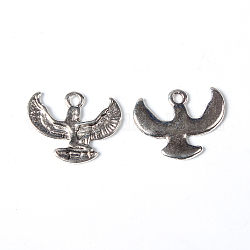 Alloy Pendants, Lead Free and Cadmium Free, Eagle/Hawk Charm, Antique Silver, 20x16x1.5mm, Hole: 2mm