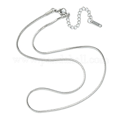 Ионное покрытие (ip) 304 ожерелье из змеиной цепи из нержавеющей стали для мужчин и женщин, цвет нержавеющей стали, 15.75 дюйм (40 см)