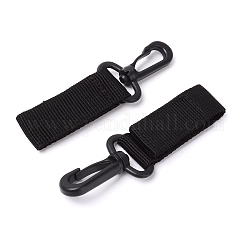 Crochet mousqueton suspendu à la ceinture tactique, avec sangle en nylon, pour la randonnée activités de plein air, noir, 115x26x7.5mm, Trou: 27x8.5mm, fermoir: 56x35x12.5 mm