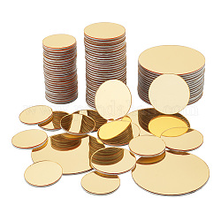 PH PandHall 120pcs Golden Round Mirrors for Crafts, 3 Sizes Self Adhesive Mirror Tiles 1~1.9 Inch Acrylic Craft Mirror Circles Small Mirror Circles for Crafts Arts DIY Projects Framing Easter Decor