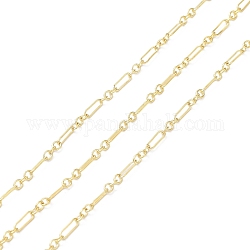Messing figaro Ketten, gelötet, echtes 14k Gold gefüllt, Link: 7x2x0.5 und 3x2x0.5 mm