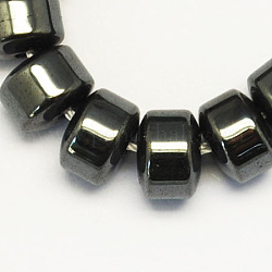 Немагнитные синтетический гематит бисер пряди, класс А, колонка, чёрные, 8x6 мм, отверстие : 1.5 мм