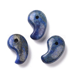 Pendentifs en lapis lazuli naturel, Forme de virgule, 20x13x7mm, Trou: 2mm