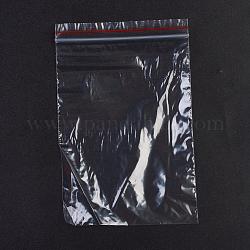 Sacchetti con chiusura a zip in plastica, sacchetti per imballaggio risigillabili, guarnizione superiore, sacchetto autosigillante, rettangolo, rosso, 15x10cm, spessore unilaterale: 1.1 mil (0.028 mm)