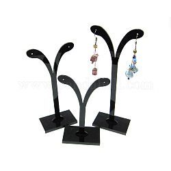 Schwarzen Sockel Display-Ständer, Schmuck-Display-Rack, Ohrring Baumständer, Schwarz, 5.8~7x8.5~14.5 cm, 3 steht / Set
