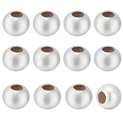 BENECREAT 12Pcs 925 Sterling Silver Rondelle Beads, with Rubber Inside, Slider Beads, Stopper Beads, with Suede Fabric Square Silver Polishing Cloth, Silver, 4mm, Hole: 0.6mm