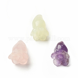 Ensemble de perles de pierres précieuses mélangées naturelles, aventurine verte naturelle & quartz rose & perle d'améthyste, fleur, 16~18.5x11~13mm, Trou: 1~1.2mm