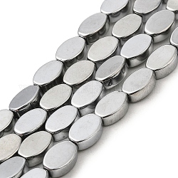 Стеклянные бусины, овальные, серебряные, 10.5x7x4 мм, отверстие : 1 мм, около 80 шт / нитка, 33.86 дюйм (86 см)