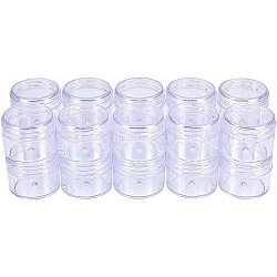 Benecreat 20 Packung 30 ml leeres klares Plastikperlen-Vorratsgefäßglas mit abgerundeten Schraubdeckeln für Perlen, Nail-Art, Glanz, bilden, Kosmetik und Reisecreme