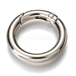 Anelli di chiusura a molla in lega di zinco, o anelli, platino, 25x4mm, diametro interno: 16.5mm