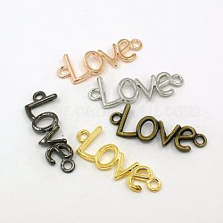 Personalized Valentine Gifts Gifts Ideas Alloy Links, LOVE, Mixed Color, 40x15x3mm, Hole: 3mm