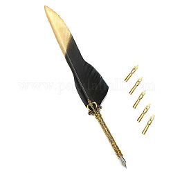 Stylo trempé plume, avec pointe de stylo en alliage et pointes de rechange, pour la journée des professeurs, noir, 285x45mm