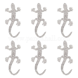 FINGERINSPIRE 6 Pcs Crystal Car Stickers Bling Rhinestone Gecko Sticker(White) for Decorating Cars Bumper Window Laptops Luggage Rhinestone Sticker