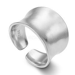 925 кольцо-манжета из стерлингового серебра Shegrace с родиевым покрытием, открытые кольца, с 925 маркой, платина, размер США 6 (16.5 мм)