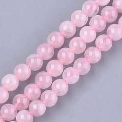 Natürlichen Rosenquarz Perlen Stränge, Runde, 6 mm, Bohrung: 0.8 mm, ca. 62~65 Stk. / Strang, 15.3 Zoll