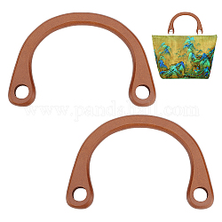 Деревянные ручки для сумок, арка, цвет охры, 11.5x17.8x1.2 см, отверстие : 17 мм