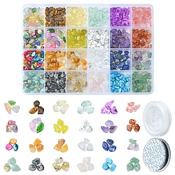 DIY Gemstone Bracelet Necklace Making Kit, Including Natural & Synthetic Mixed Stone Chips & Glass Beads, Mixed Color, Beads: 192g/bag