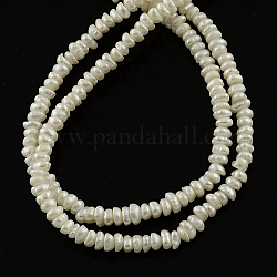 Natural Cultured Freshwater Pearl Beads Strands, Rice, White, 2~3mm, Hole: 0.5mm,about 125pcs/strand