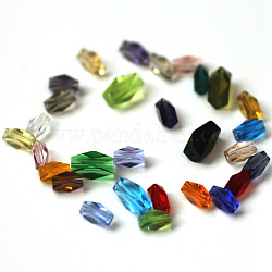 Perles d'imitation cristal autrichien, grade AAA, facette, colonne, couleur mixte, 11x7.5mm, Trou: 0.7~0.9mm