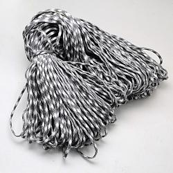 7 núcleo interior cuerdas de poliéster y spandex, para hacer pulseras de cuerda, plata, 4mm, alrededor de 109.36 yarda (100 m) / paquete, 420~500g / bundle
