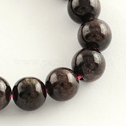 Brins de perles de pierres gemmes naturelles grenat, ronde, 7mm, Trou: 1mm, Environ 53 pcs/chapelet, 14.9 pouce