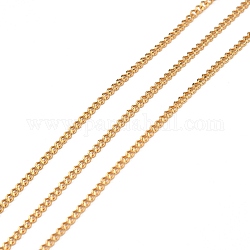 304 Stainless Steel Curb Chains, with Spool, Soldered, Vacuum Plating
, Real 18K Gold Plated, 2.5x2x0.5mm, 10.93 yards(10m)/roll