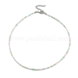 Bling-Glasperlen-Halskette für Damen, hellgrün, 16.93 Zoll (43 cm)