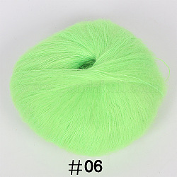 25 g de hilo de tejer de lana de angora mohair, para chal bufanda muñeca crochet suministros, verde pálido, 1mm