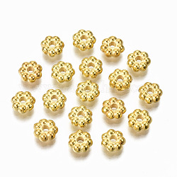 Ccb Kunststoff-Perlen, Blume, golden, 6.5x2.5 mm, Bohrung: 1.6 mm, ca. 7300 Stk. / 500 g