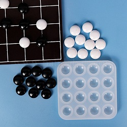 Stampi in silicone per pezzi di gioco di scacchi a metà tondo, stampi per colata di resina, per la produzione artigianale di resina UV e resina epossidica, bianco, 110x110x11mm, diametro interno: 16mm